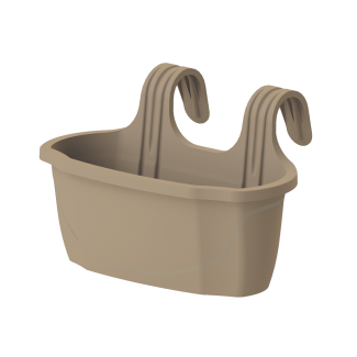 Balcony flowerpot with handle NIZZA M 25144 mocha