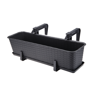 Rectangular RATTAN stand 60cm 21911 graphite