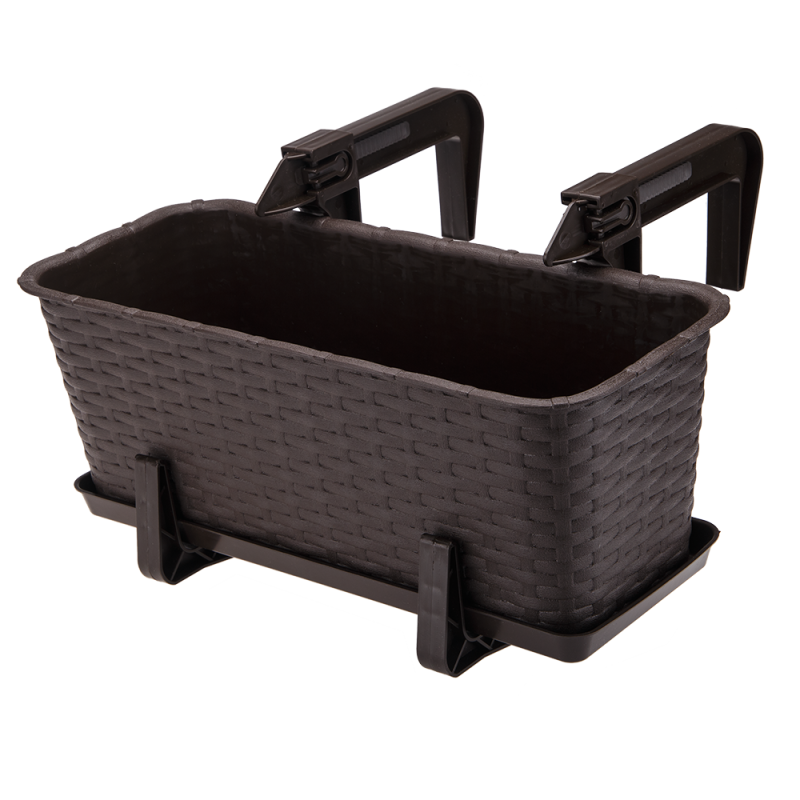 Balcony flowerpot RATTAN 40cm 7002 brown 