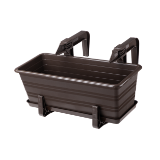 Set of balcony flowerpot holders, 2 pieces, 23834 brown