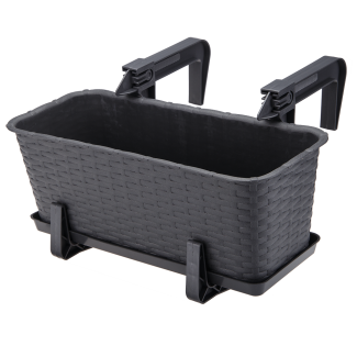 Set of holders for balcony flowerpots RATTAN 2 pieces 23837 graphite