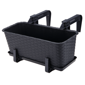 Rectangular RATTAN stand 40cm 21910 anthracite