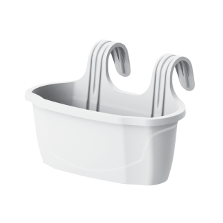 Balcony flowerpot with handle NIZZA M 25144 white
