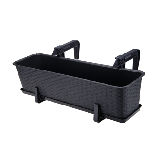 Set of holders for RATTAN balcony flowerpots, 2 pieces, 23837 anthracite