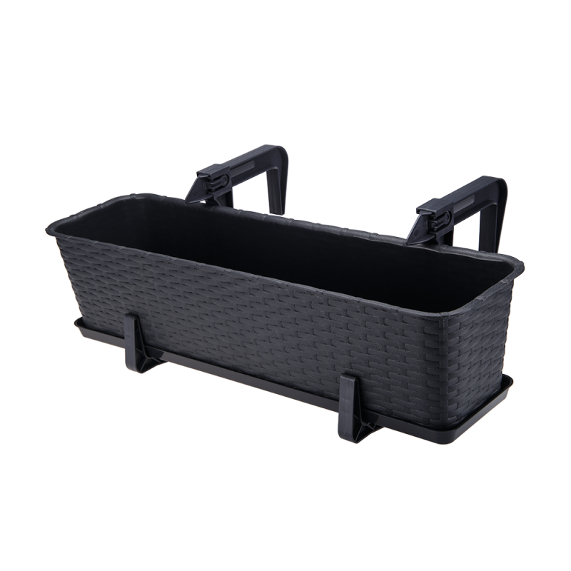 Set of holders for RATTAN balcony flowerpots, 2 pieces, 23837 anthracite