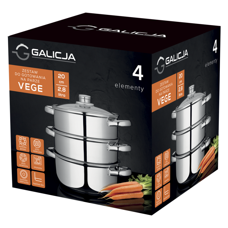 Steamer set 20cm VEGE 4 pieces 19891