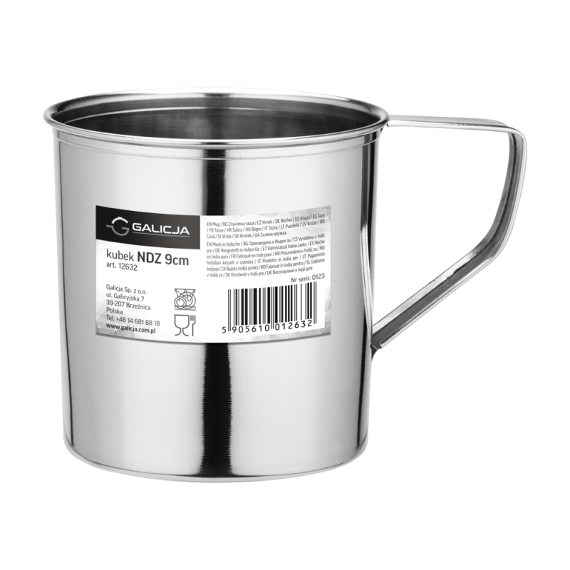Stainless steel mug 9cm 12632