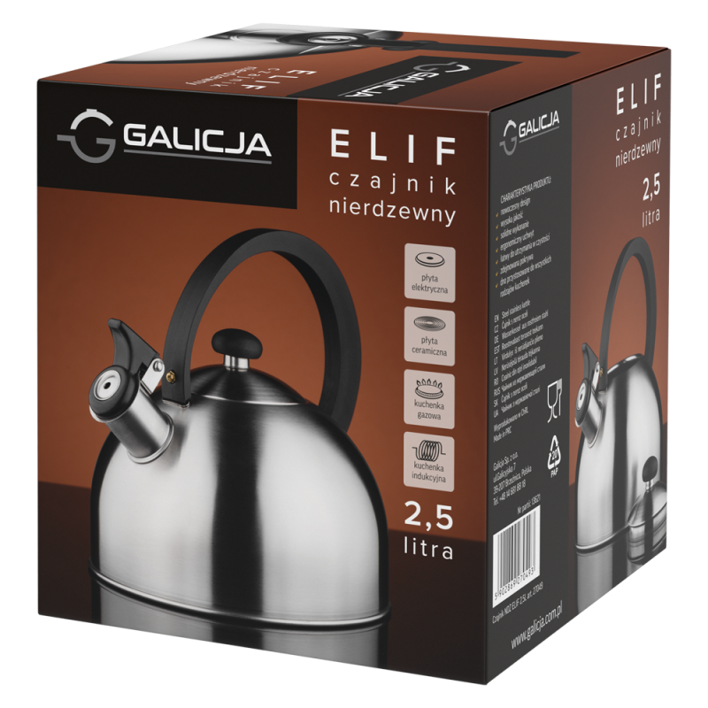 ELIF stainless steel kettle 2.5l 27049