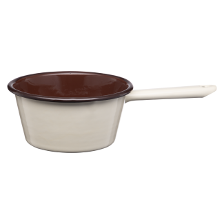 Enameled saucepan with handle GORDON 14cm/0.6l 02213 cream