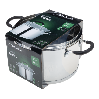 TORRES stainless steel pot 22cm/4.6l 31800