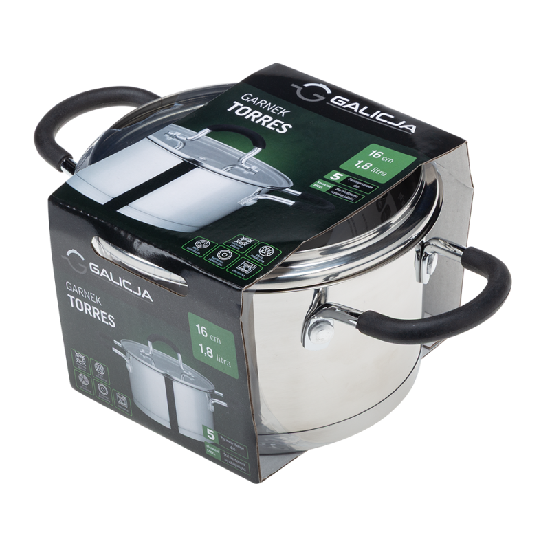 TORRES stainless steel pot 16cm/1.8l 31770