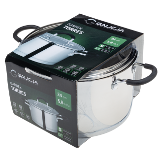 TORRES stainless steel pot 24cm/5.8l 31817