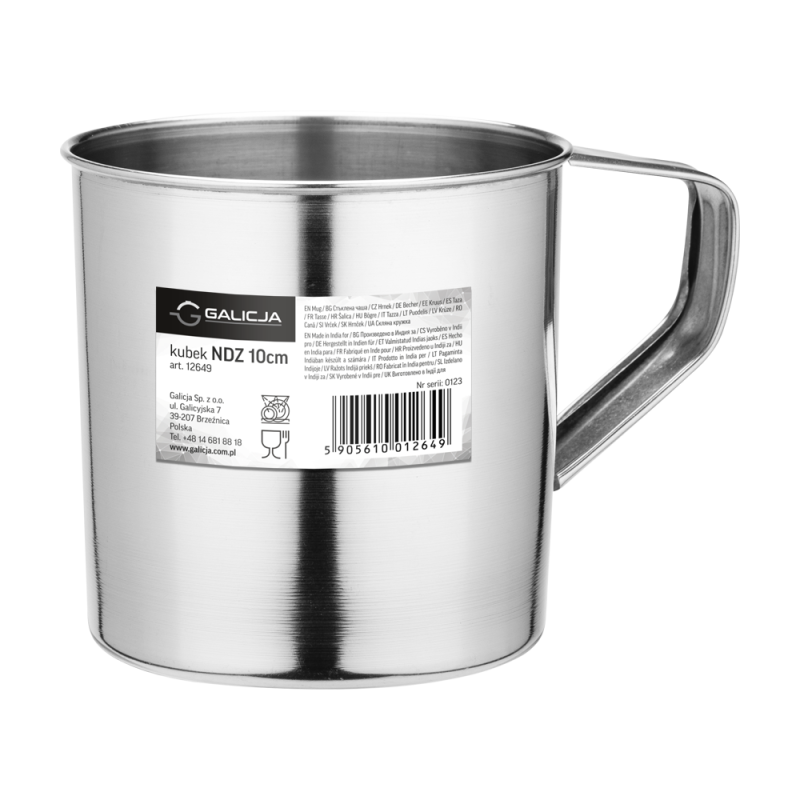 Stainless steel mug 10cm 12649