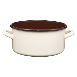 Smooth enameled saucepan GORDON 22cm/4l 02183 cream