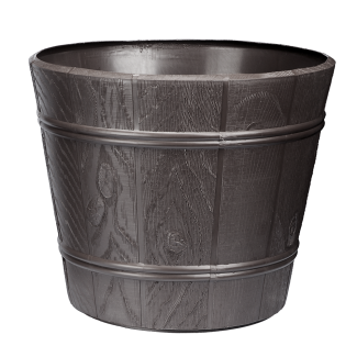 WOODEN-LOOK FLOWER POT 3 26cm 7209 graphite