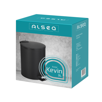 KEVIN round bathroom waste bin 3l 29054 black