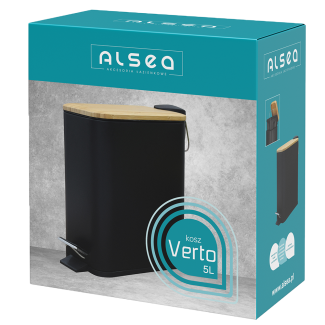 Rectangular bathroom waste bin VERTO 5l 25755 black