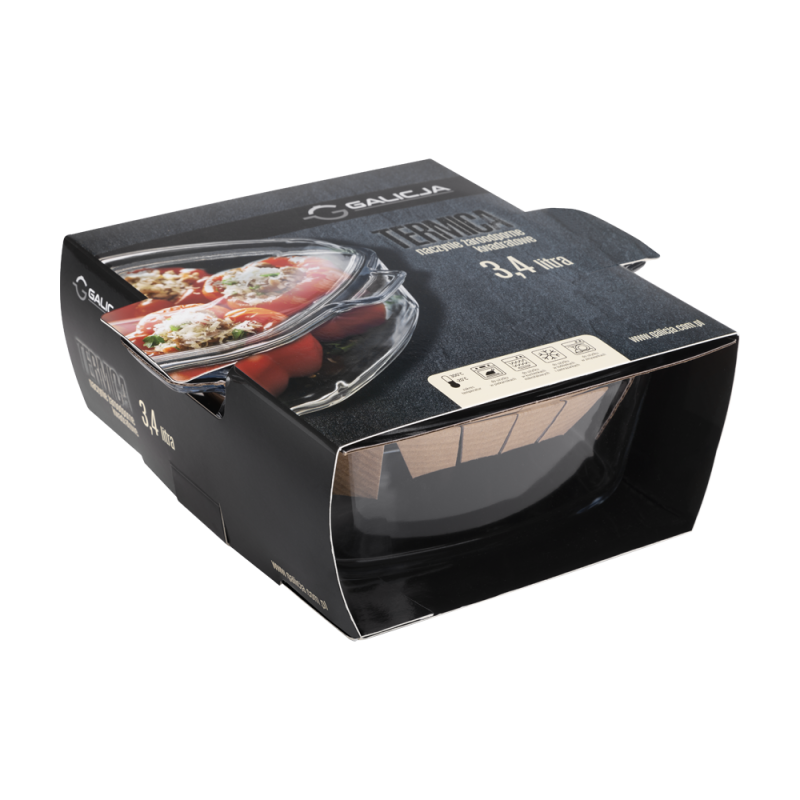 Square ovenproof dish with lid TERMICA 3.4l 20064