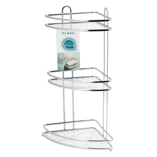 3-level corner bathroom shelf BLANCA 0699