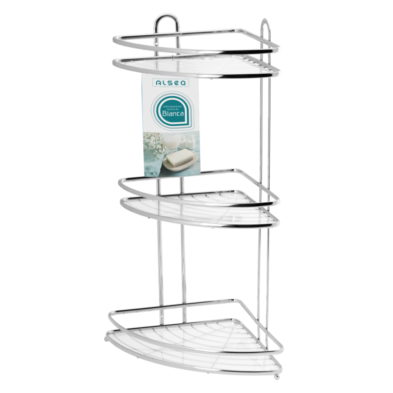 3-level corner bathroom shelf BLANCA 0699