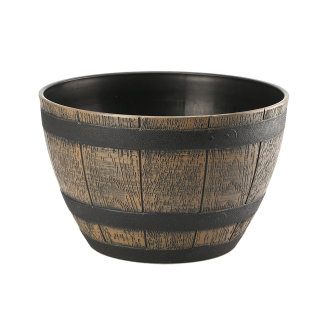 BARREL flowerpot 40cm 8971 dark brown