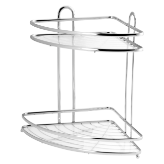 2-level corner bathroom shelf BLANCA 0697
