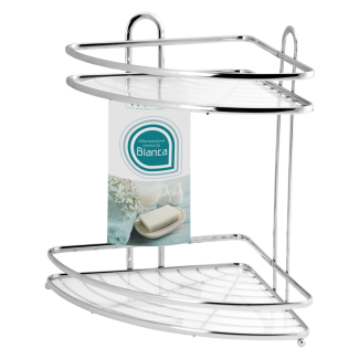 2-level corner bathroom shelf BLANCA 0697