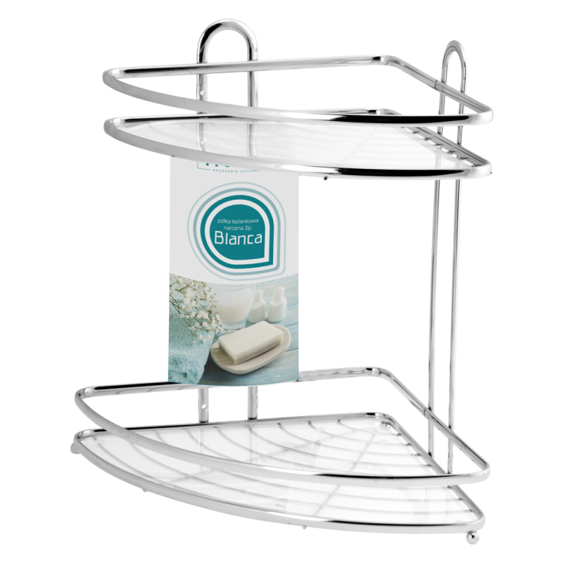 2-level corner bathroom shelf BLANCA 0697