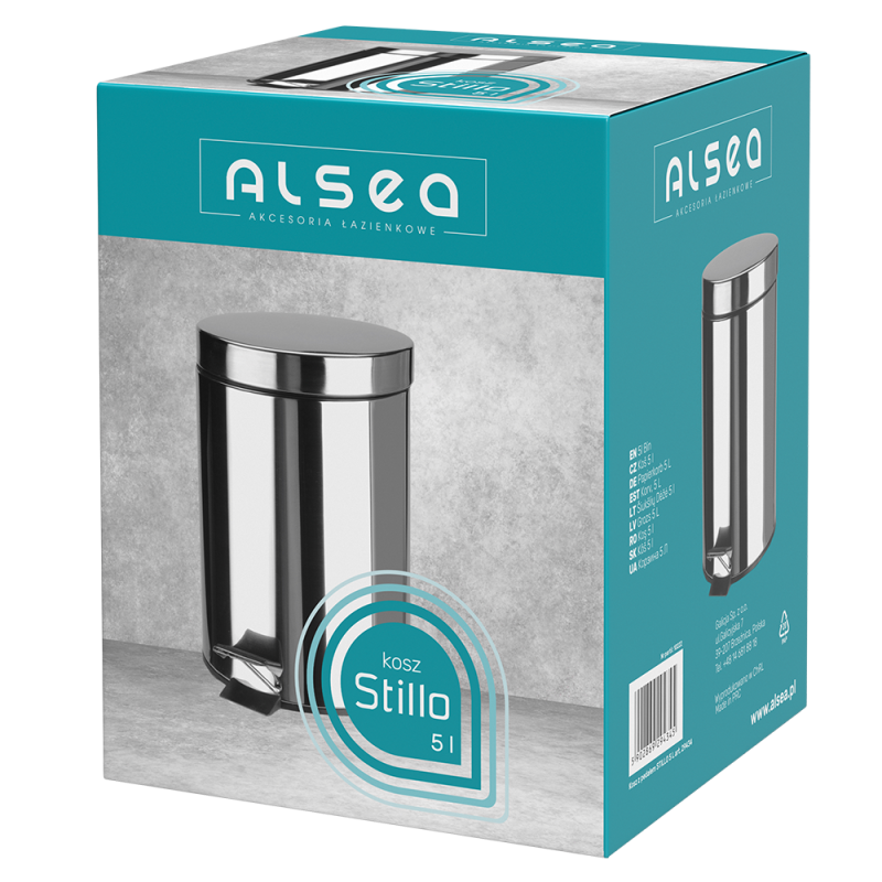 STILLO 5l 29434 round bathroom waste bin with pedal