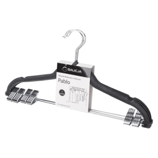 Set of flocked hangers with PABLO clips, 3 pieces, 11987