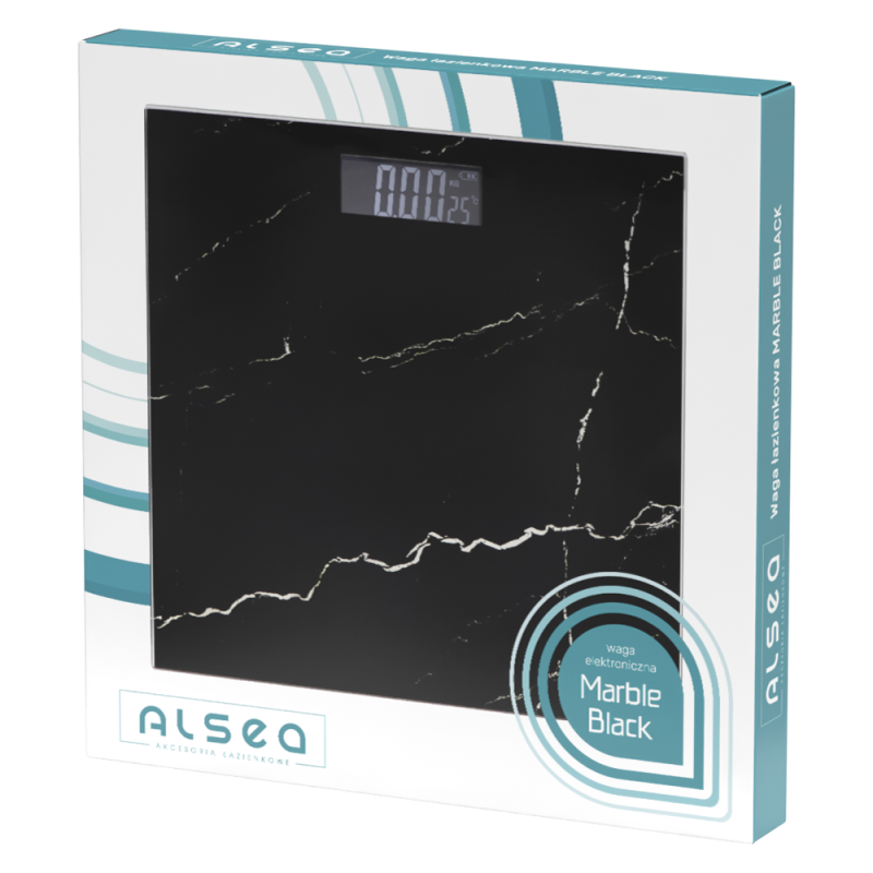 Bathroom scale MARBLE BLACK 28x28cm 18504