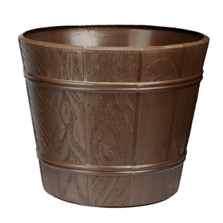 WOODEN-LOOK FLOWER POT 2 22cm 7208 brown