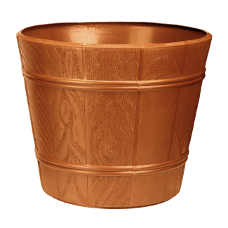 WOOD-LOOKING FLOWER POT 3 26cm 7209 terracotta