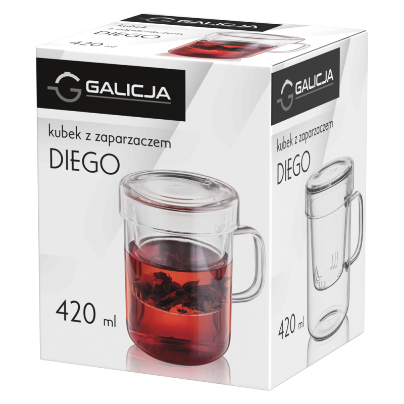 DIEGO mug with infuser 420ml 22136