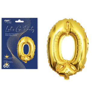 LGP Foil balloon 60 cm DIGITAL 0, 22125 gold