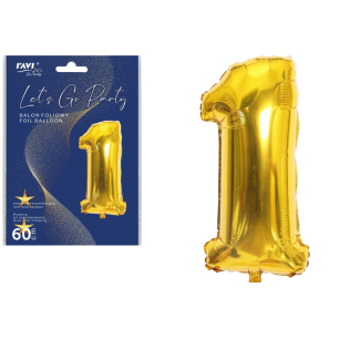 LGP Foil balloon 60 cm NUMBER 1, 22126 gold