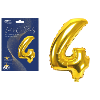 LGP Foil balloon 60 cm DIGITAL 4, 22129 gold