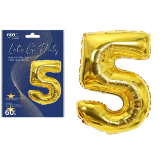 LGP Foil balloon 60 cm DIGITAL 5, 22130 gold