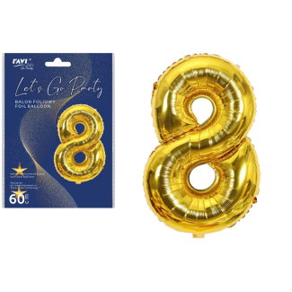 LGP Foil balloon 60 cm DIGITAL 8, 22133 gold