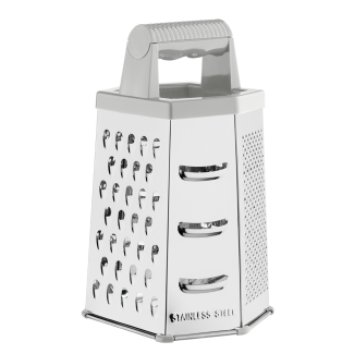 6-sided stainless steel grater PRACTICO 8926 light gray