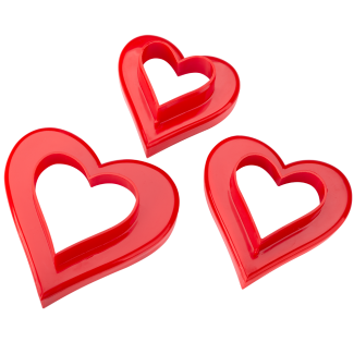 Double-sided HEART cutters 3 pieces 31145