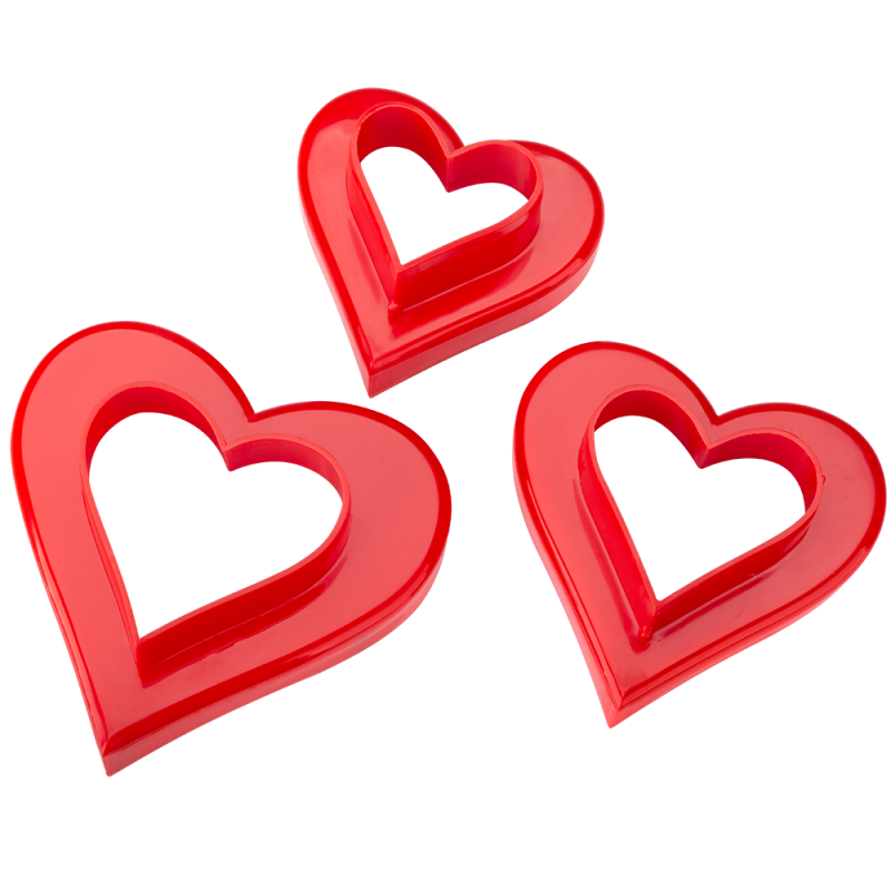 Double-sided HEART cutters 3 pieces 31145