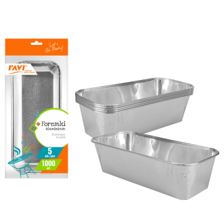 NJ Aluminum molds 1000ml, 5 pcs. 00111