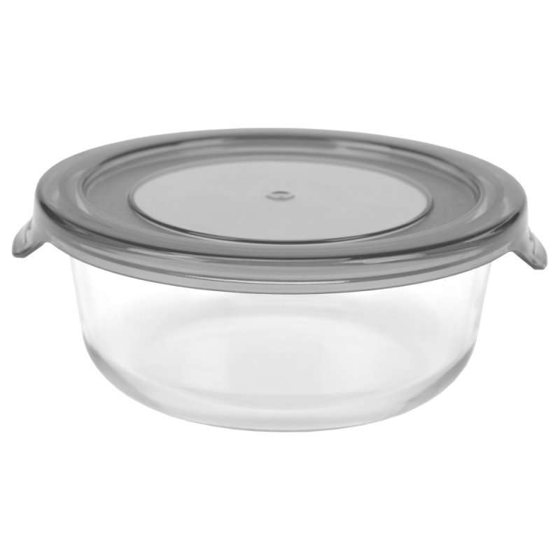 KEEP IT FRESH Heat-resistant glass container 400ml (round) 51480 pattern GREY