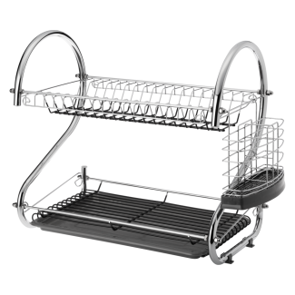 Silicone dish drainer, 2 levels, CAMELIA 27084, gray