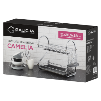 Silicone dish drainer, 2 levels, CAMELIA 27084, gray