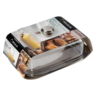 Stainless steel butter dish with plastic cover 20200 