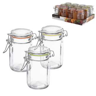 EDO jar with metal clip 260ml 35570 (display 12 pieces)