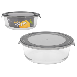 KEEP IT FRESH Heat-resistant glass container 1300ml (round) 81461 pattern GREY