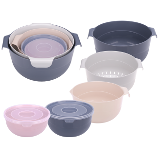 Set of 7 bowls, mixed colors, 91351